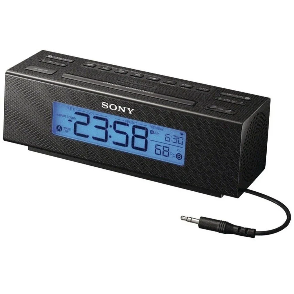 Sony ICF-C707 Dream Machine Clock Radio Blue LCD Dual Alarm Thermometer